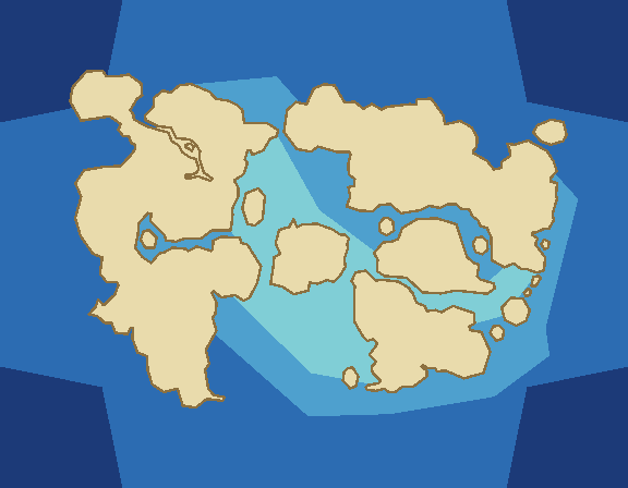 Carte du monde : la mer en quatre zones de rencontre numérotées de 1 à 4
